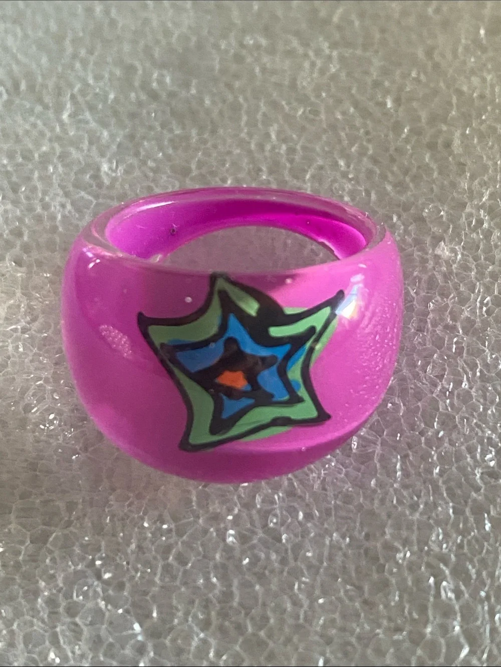 Kids Women’s Pink Star Graphic Ring - Brand Not Specified